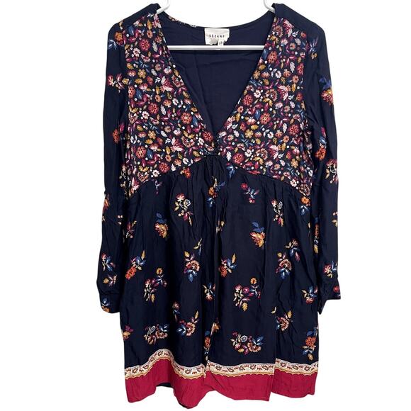 Sezane Daphna Mini Dress Floral Babydoll Boho Hippie Prairie Size 36 (US 4) - Picture 1 of 6